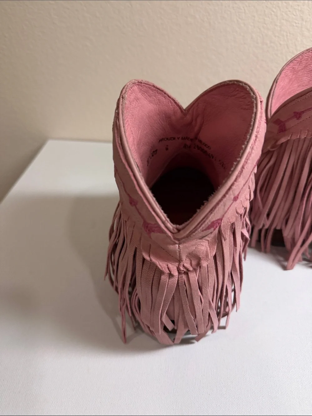 Junk Gypsy by Lane Pink Fringe Western Ankle Boots for Women